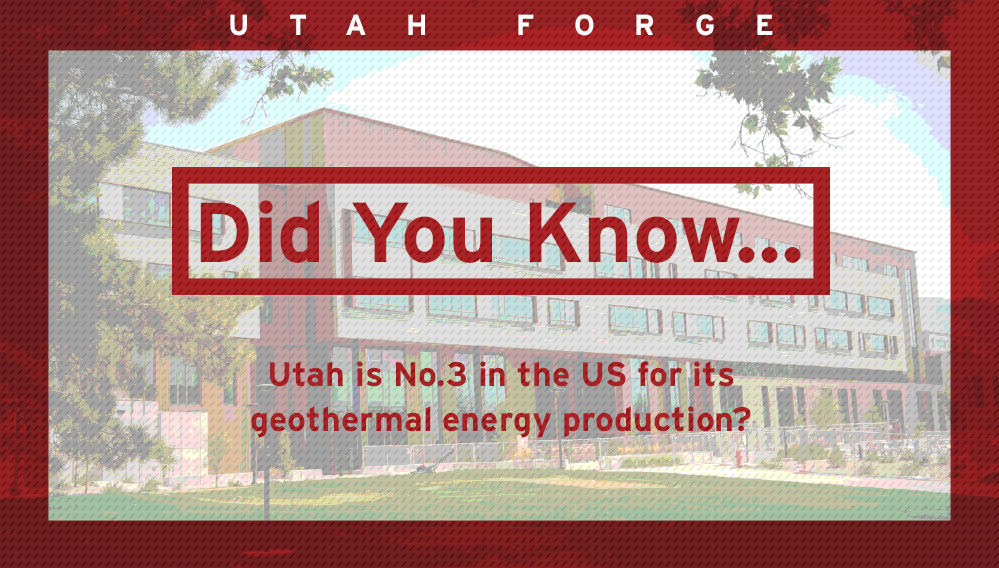 Did you know… that Utah is No. 3 in the US for it geothermal energy production?