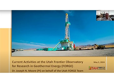 Dr. Joseph Moore Webinar Overview of Latest Activities at the Utah FORGE Site (EGI Spring Series)