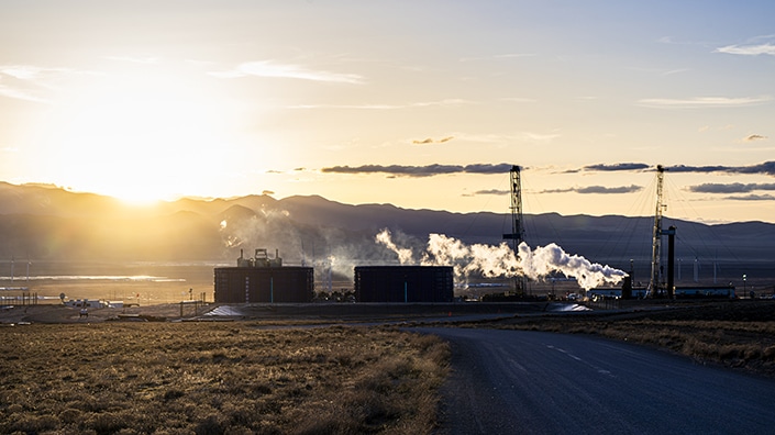 dsc_5792-enhanced-nr Steam rises during circulation of water through wells at Utah Forge (Credit: Eric Larson, Flash Point SLC)